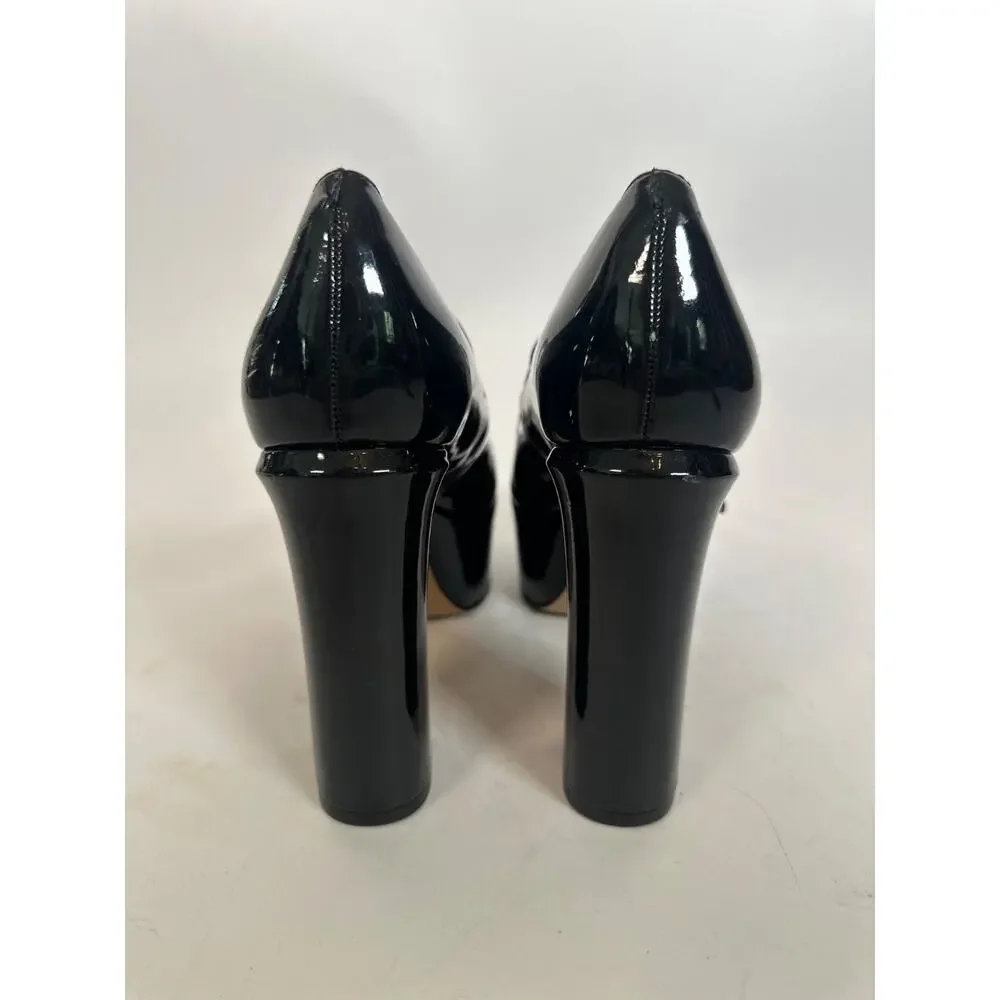 Mix No. 6 Black Patent Mary Jane Platform Heels Size 6 Chunky Block Heel Pumps